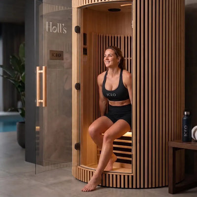 Dame in ICEO moon binnen sauna